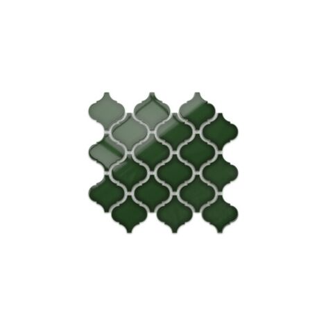 Mosaico in ceramica su rete per bagno o cucina 27.5cm x 24.3cm - Arab Emerald