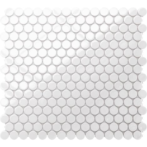 Mosaico in ceramica su rete per bagno o cucina 31.7cm x 29.3cm - Snowballs