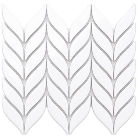 Mosaico in ceramica su rete per bagno o cucina 26.5 cm x 22.5 cm - White Sparrow