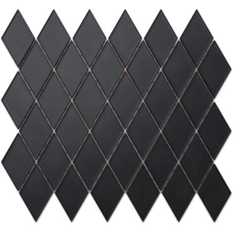 Mosaico in vetro su rete per bagno e cucina 25cm x 29.2cm - Black Widow