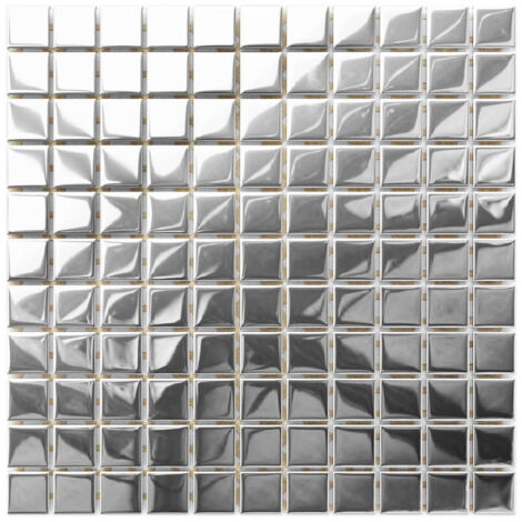 Mosaico in vetro su rete per bagno e cucina 30cm x 30cm  - Pure Silver