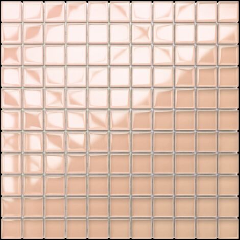 Mosaico in vetro su rete per bagno e cucina 30cm x 30cm - Salmon
