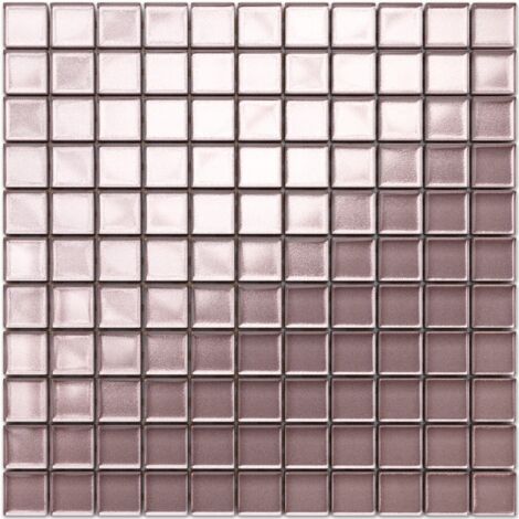 Mosaico in vetro su rete per bagno e cucina 30cm x 30cm  - Pink velvet
