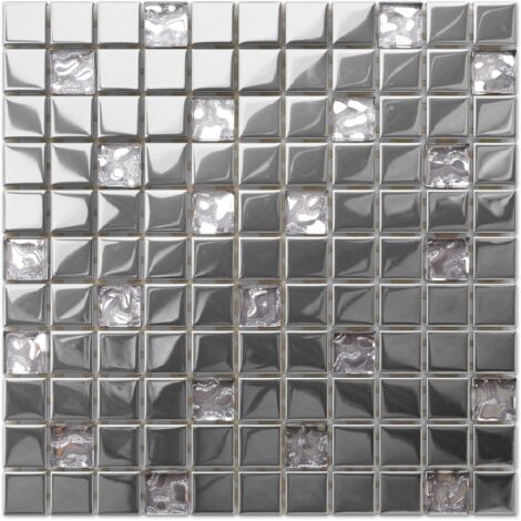 Mosaico in vetro su rete per bagno e cucina 30cm x 30cm - Selene