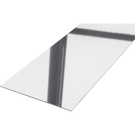 Striscia in acciaio inossidabile decorativa per pareti 10cm x 270cm - argento lucido