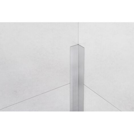Profilo decorativo Li angolare interno in acciaio inossidabile 1cm x 270cm - Argento satinato