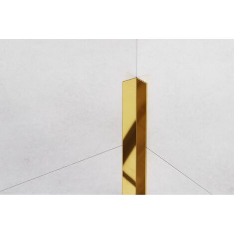 Profilo decorativo Li angolare interno in acciaio inossidabile 1cm x 270cm - Oro lucido
