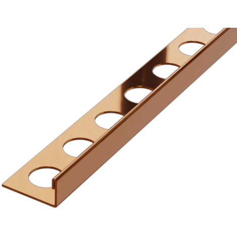 Profilo angolare J universale in acciaio inossidabile per piastrelle 1.2cm x 270cm - Rame lucido