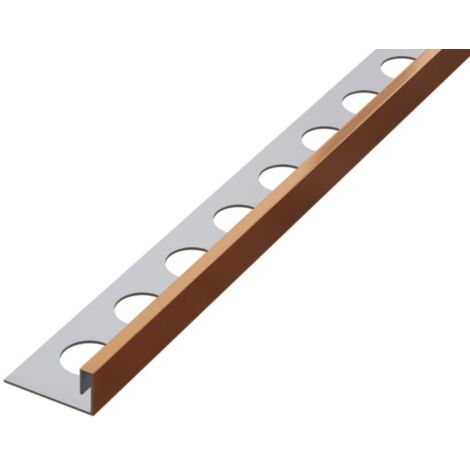 Profilo angolare Js rettificato in acciaio inossidabile per piastrelle 1cm x 270cm - Rame satinato