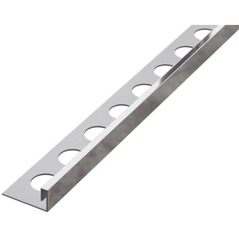 Profilo angolare Js rettificato in acciaio inossidabile per piastrelle 1.2cm x 270cm - Argento lucido