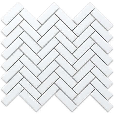 Mosaico in ceramica su rete per bagno o cucina 31.5cm x 27.7cm - White Forest