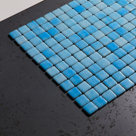 Mosaico in vetro pressato su rete per piscina 32.5cm x 51.5cm - Caribbean Pool
