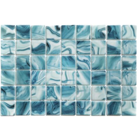 Mosaico in vetro pressato su rete per piscina 31.5cm x 47,7cm - Modena Como Pool