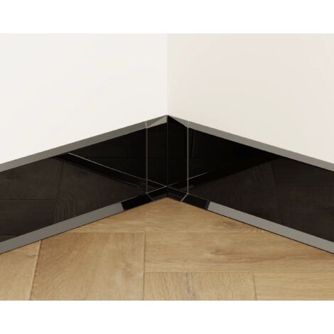 Set 4 angoli interni FLI componibili per battiscopa 10cm x 3cm x 3cm - nero lucidato