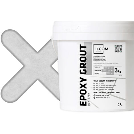 Stucco Epossidico Bicomponente per riempimento fughe - Grigio - 3Kg (1/5)