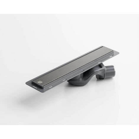 Canalina di scarico in acciaio lineare per doccia a pavimento, 40 cm x 6,5 cm, 61 l/min - nero satinato (1/5)