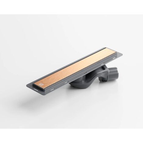 Canalina di scarico in acciaio lineare per doccia a pavimento, 40 cm x 6,5 cm, 61 l/min - rame satinato (1/5)