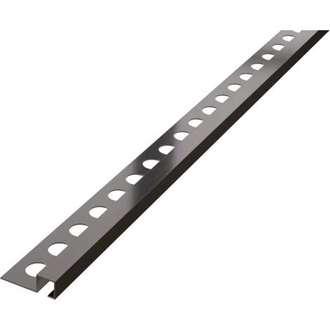 Ilcom profilo decorativo rettificato QS in acciaio inox per piastrelle 12mm x 2700 - Gunmetal (1/5)