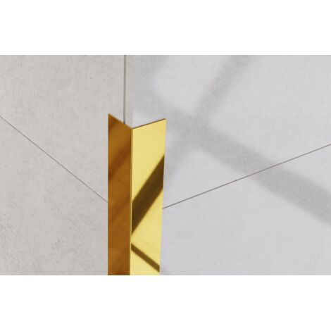 Ilcom profilo decorativo L angolare in acciaio inossidabile 30mm x 30mm x 2700mm - Oro lucido