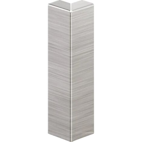 Ilcom angolo esterno FCL per battiscopa FC in acciaio inox 100mm x 20mm x 10mm - Argento satinato