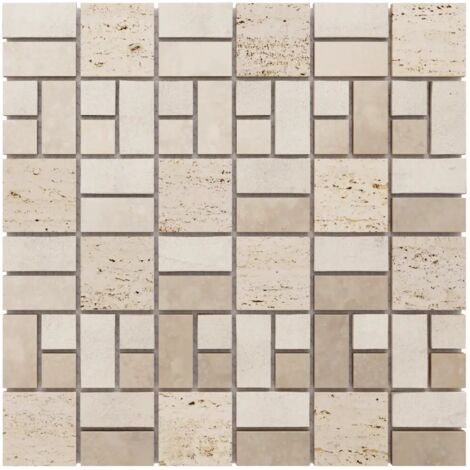 Mosaico antiscivolo in ceramica su rete per bagno e cucina 29.6cm x 29.6cm - Heart of stone