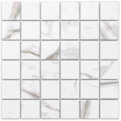 Mosaico in ceramica su rete per bagno e cucina  30,5cm x 30,5cm - Marble Square