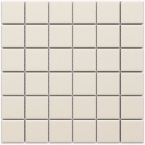 Mosaico antiscivolo in ceramica su rete per bagno e cucina 30cm x 30cm - Beige river