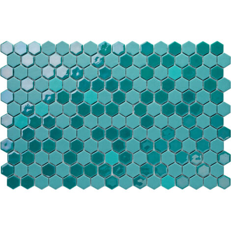 Mosaico di vetro pressato su rete per bagno e cucina 52 cm x 34 cm - Hexa artistic (0.166m²)