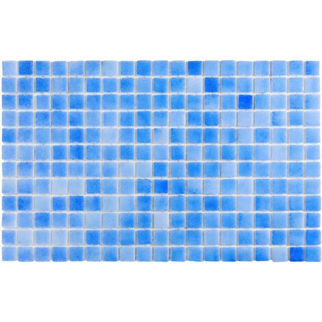 Mosaico in vetro pressato per piscine, bagni e saune 32.5 cm x 51.5 cm - Marine blue