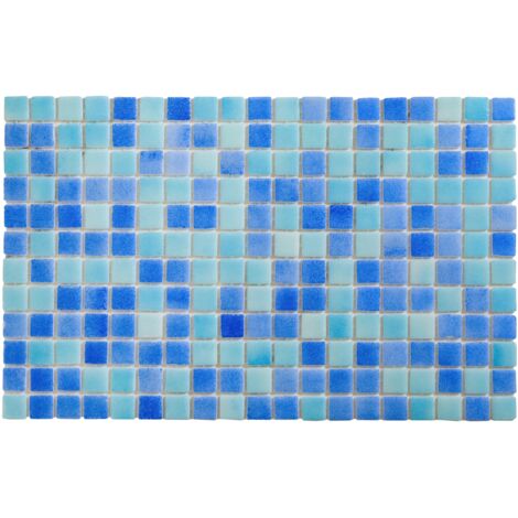 Mosaico in vetro pressato per piscine, bagni e saune 32.5 cm x 51.5 cm - Bright aqua