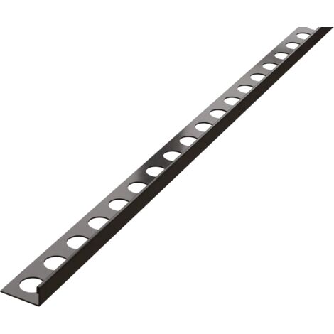 Ilcom profilo angolare J in acciaio inox per piastrelle 8mm x 2700mm - Gunmetal