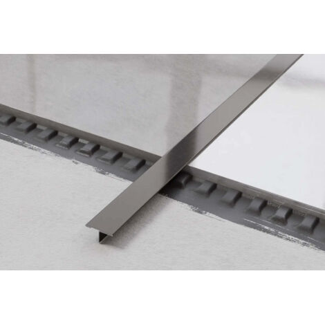 Ilcom profilo T coprigiunto decorativo in acciaio inossidabile 20mm x 2700mm - Gunmetal (1/5)