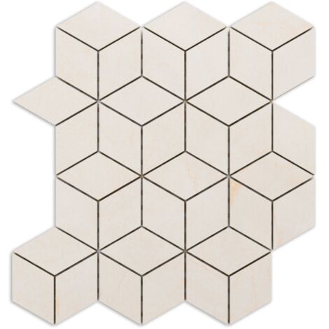 Ilcom mosaico in gres su rete per bagno e cucina R9 30.5cm x 26.5cm - Desert glow 3D cubes