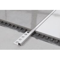 Profilo angolare Q universale in acciaio inossidabile per piastrelle 1cm x 270cm - Argento satinato