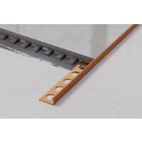 Profilo angolare J universale in acciaio inossidabile per piastrelle 1.2cm x 270cm - Rame satinato