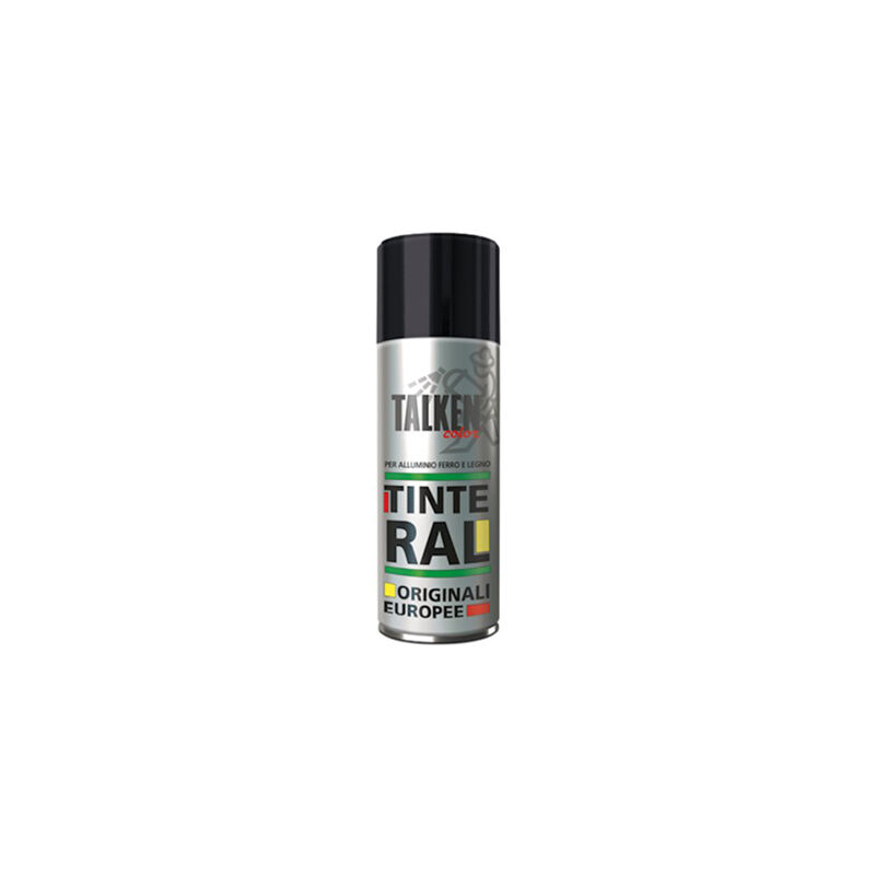TALKEN Spray Smalto Alchidico 400ml - RAL 5009 Blu Azzurro - Per Metallo, Legno, Vetro E Plastica