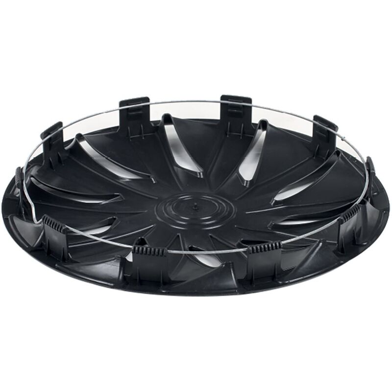 Set 4 Copricerchi J-Tec 17 Pollici, Argento/nero, In ABS, Per Ruote In Acciaio, Facile Installazione