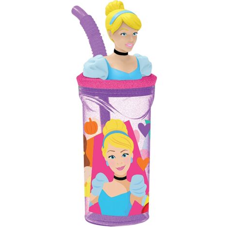 Bicchiere con Cannuccia Disney Princess CZ11334 3D Rosa (1/5)