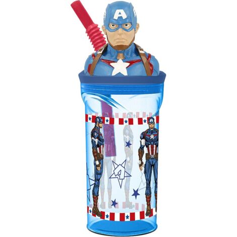 Borraccia per bambini in plastica Captain America 360 ml (1/5)