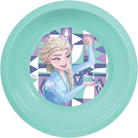 Disney Ciotola azzurra per bambini in plastica Frozen resistente agli urti accidentali e riutilizzabile (1/3)