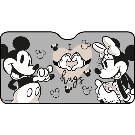 Parasole anteriore parabrezza auto Bambino Bambina Mickey Mouse 130x70cm con grafica Topolino e Minnie su fondo blu (1/5)
