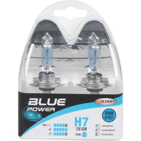 START H7 Blue Power Coppia di Lampadine Xenon per luci auto 12V 55W PX26d (1/3)