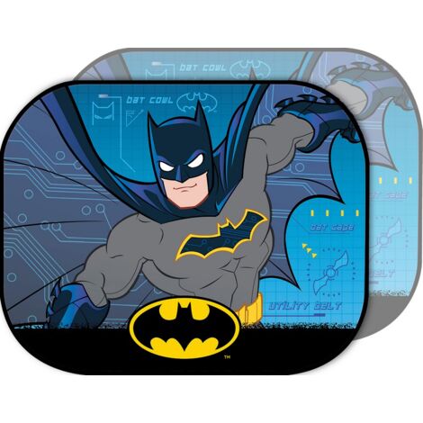 Coppia tendine laterali auto parasole viaggio Batman bambino 44 x 35cm DC Comics supereroi uomo pipistrello giallo nero (1/5)