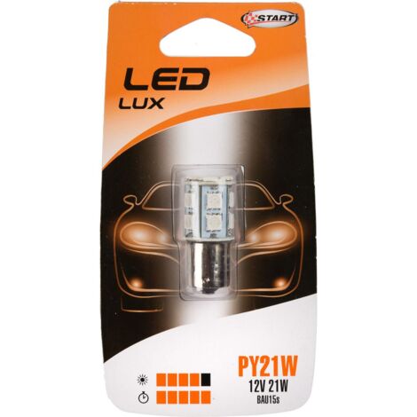 PY21W Lampadina Singola 13 Led arancio per luci auto 12V 21W BAU15s (1/2)