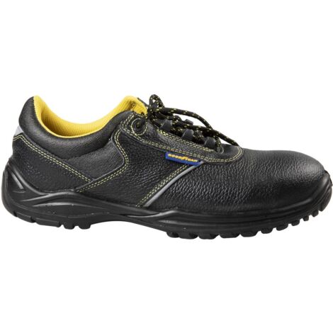 Scarpe Antinfortunistiche Reis - Colore Nero/Rosso, Puntale In Acciaio 200J, Suola Doppio Poliuretano, Pelle Bovina, Fodera In Pelliccia