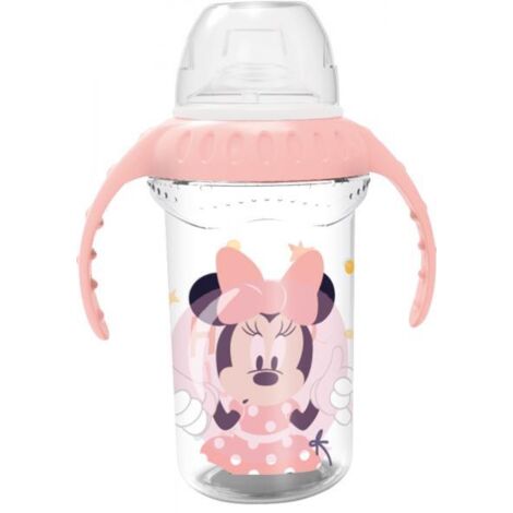Bicchiere Bambini da viaggio Disney Minnie da 330 ml, senza BPA, con 2 maniglie, beccuccio e tappo, riutilizzabile e lavabile (1/2)
