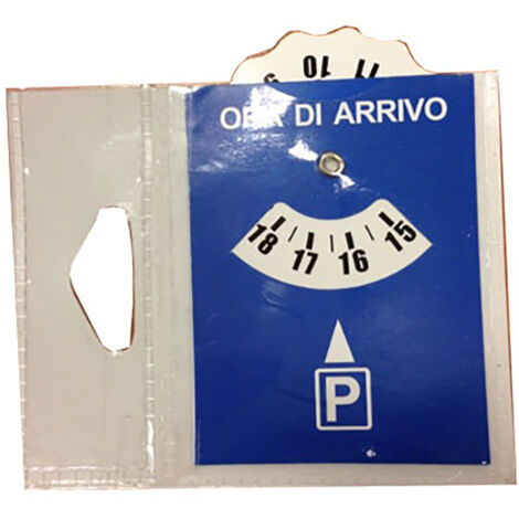 Disco Orario Europeo Maxi Per Parcheggio - 50 Pezzi, 12x15 Cm, Blu/Bianco, Con Custodia Trasparente
