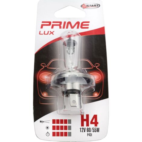 H4 Lampadina Singola Alogena per luci auto 12V 60/55W P43t