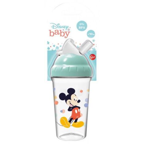 Bicchiere per Bambini con Cannuccia Flessibile con Grafica di Disney Mickey Mouse da 295 ml, senza BPA, Lavabile e Riutilizzabile (1/3)