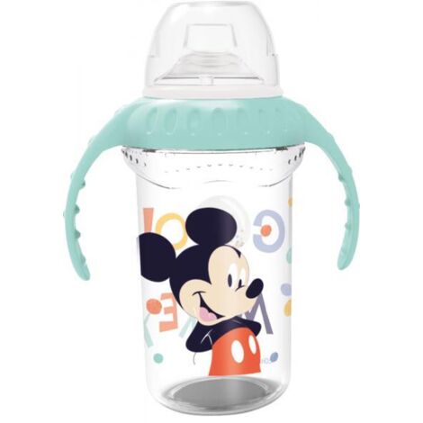 Bicchiere Viaggio Bambini isney Mickey da 330 ml, senza BPA, con beccuccio ribaltabile, tappo, 2 maniglie di sostegno, riutilizzabile e lavabile (1/3)
